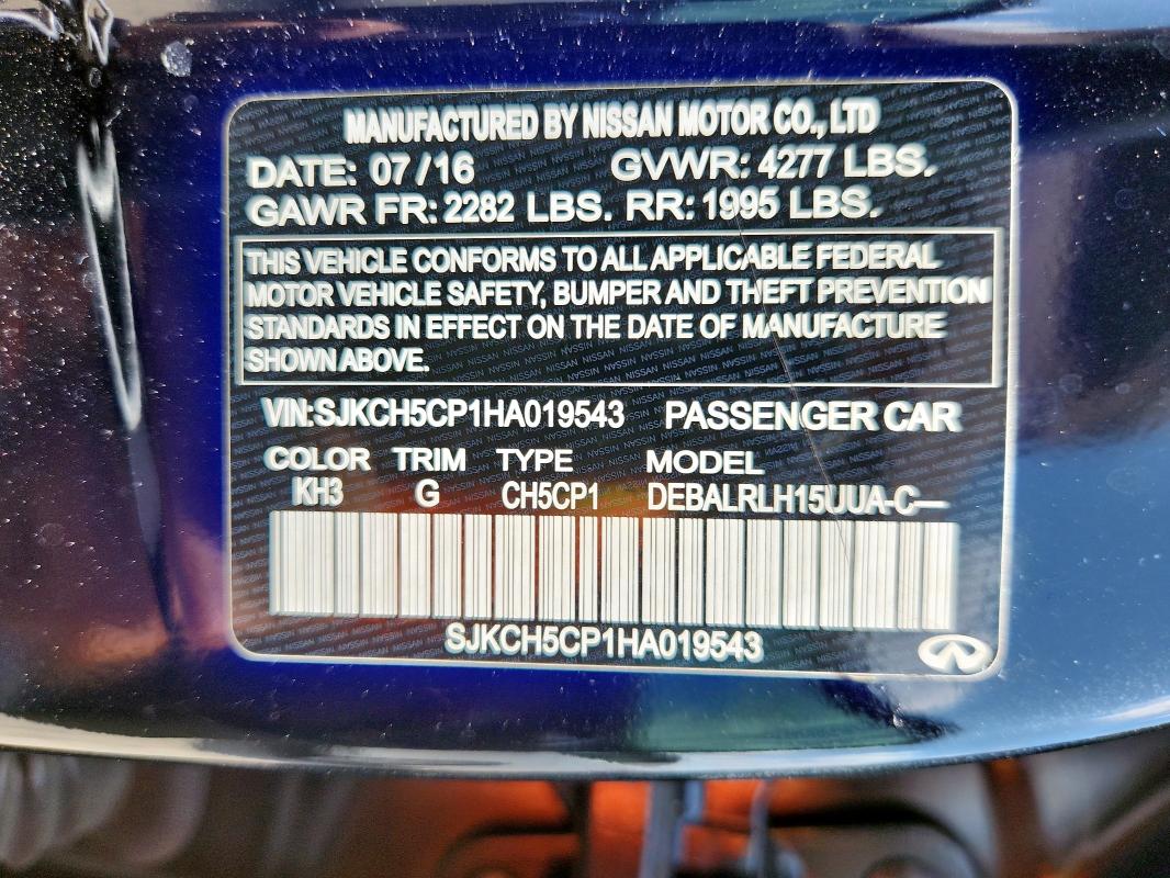 2017 INFINITI QX30 BASE SJKCH5CP1HA019543