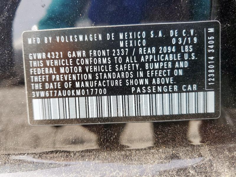 2019 VOLKSWAGEN GTI S 3VW6T7AU0KM017700