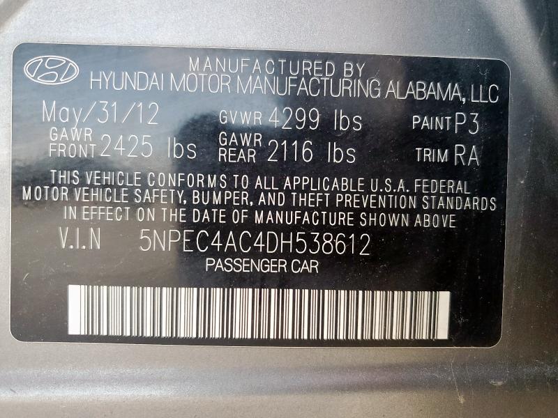 2013 HYUNDAI SONATA SE - 5NPEC4AC4DH538612