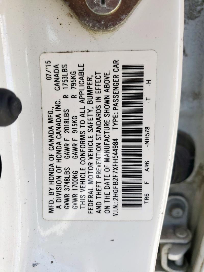2015 HONDA CIVIC SE 2HGFB2F7XFH544984