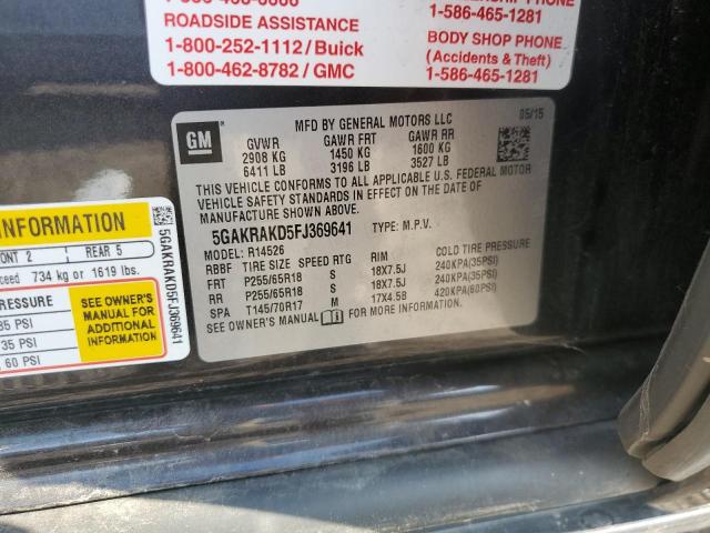 2015 BUICK ENCLAVE 5GAKRAKD5FJ369641
