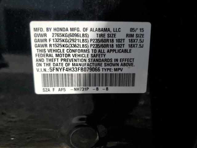 2015 HONDA PILOT SE 5FNYF4H33FB079066