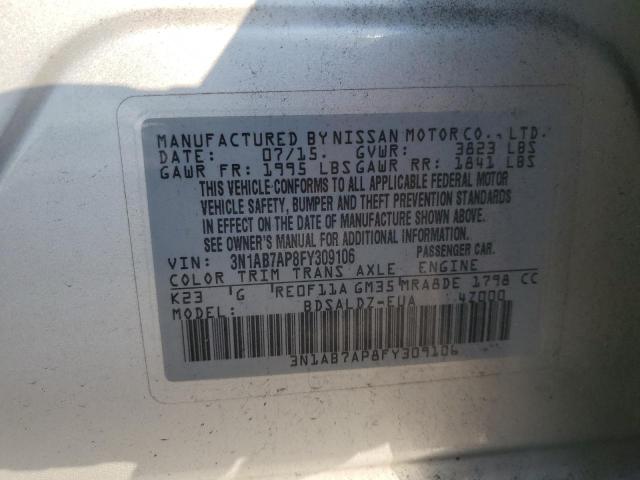 2015 NISSAN SENTRA S 3N1AB7AP8FY309106