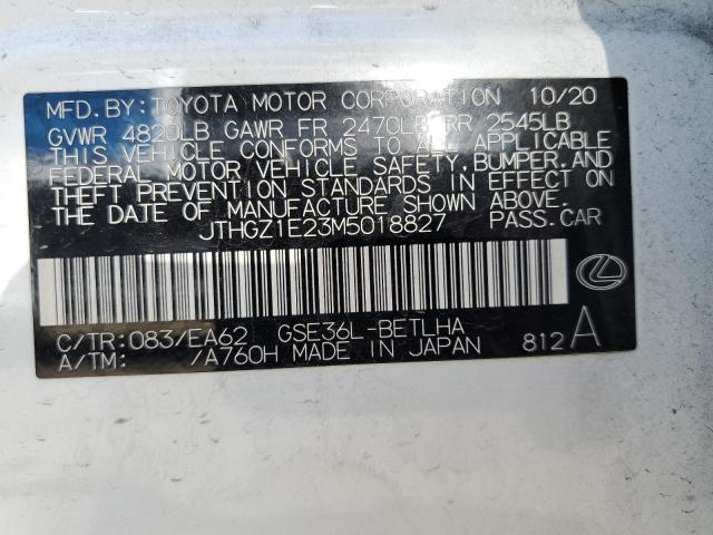 2021 LEXUS IS 350 F SPORT JTHGZ1E23M5018827