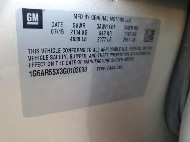 2016 CADILLAC CTS LUXURY 1G6AR5SX3G0103038
