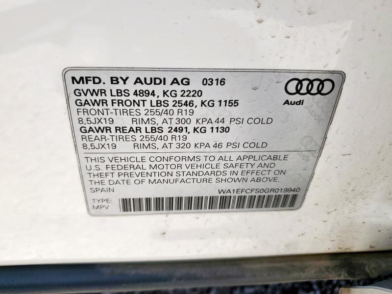 wa1efcfs0gr019940 - 2016 Audi q3 premium plus - #63771625