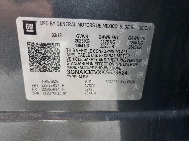 2019 CHEVROLET EQUINOX LT - 3GNAXJEVXKS623624