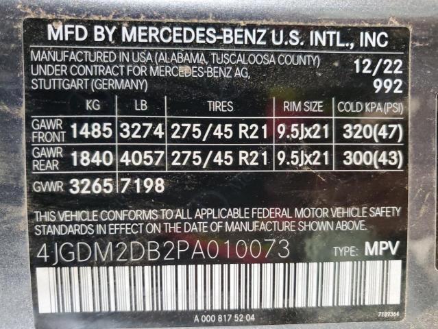 2023 MERCEDES-BENZ EQS SUV 45 4JGDM2DB2PA010073