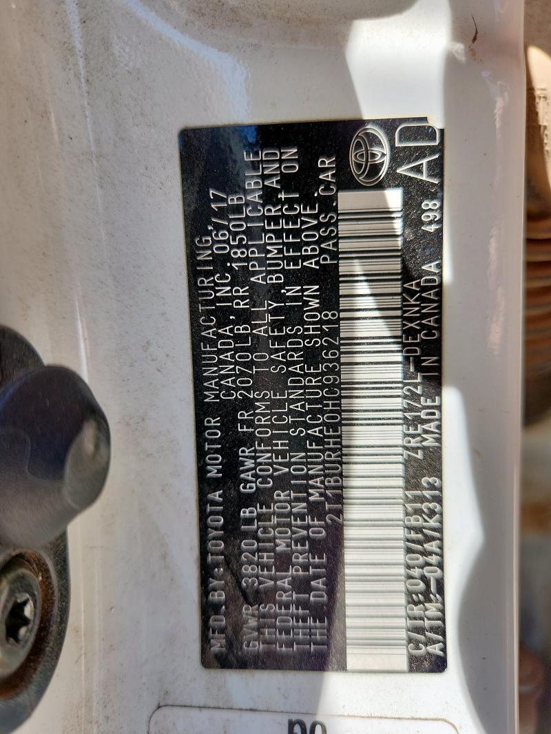 2017 TOYOTA COROLLA L #3292645587