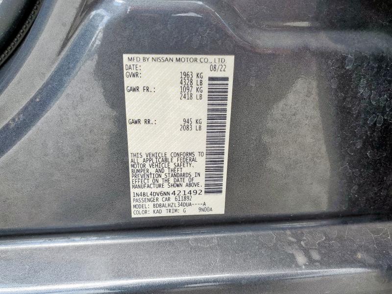 2022 NISSAN ALTIMA SV - 1N4BL4DV6NN421492