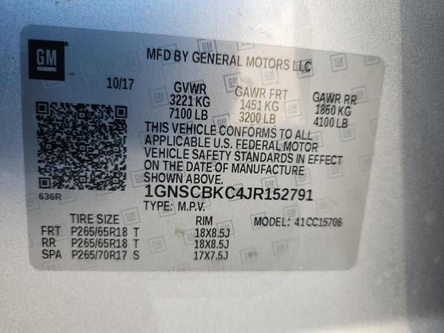 2018 CHEVROLET TAHOE C150 1GNSCBKC4JR152791