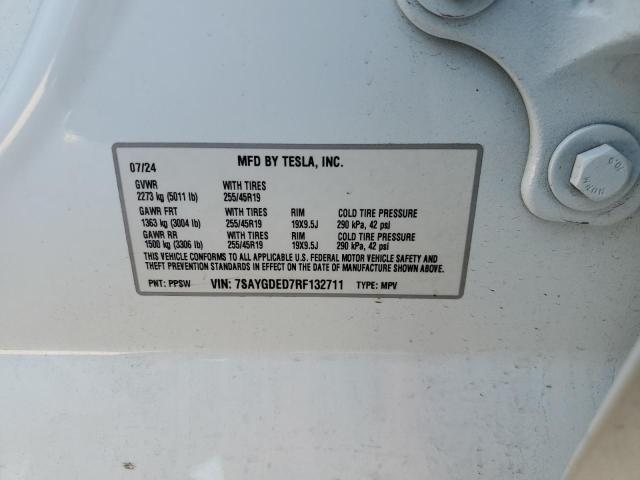 2024 TESLA MODEL Y 7SAYGDED7RF132711