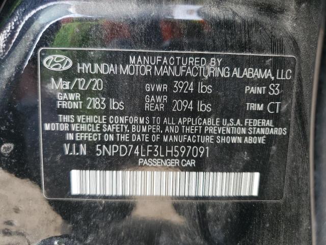 2020 HYUNDAI ELANTRA SE 5NPD74LF3LH597091
