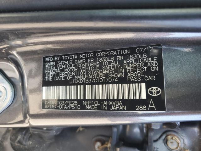 2012 TOYOTA PRIUS C - JTDKDTB37C1017074