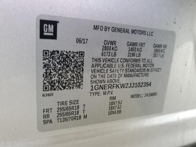 2018 CHEVROLET TRAVERSE L 1GNERFKW2JJ102354