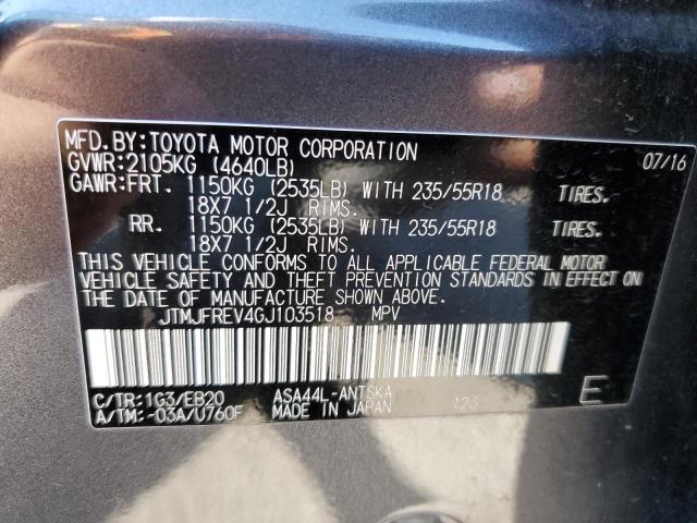 2016 TOYOTA RAV4 SE JTMJFREV4GJ103518