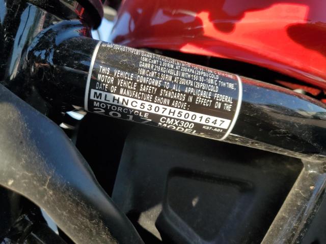 2017 HONDA CMX300 MLHNC5307H5001647