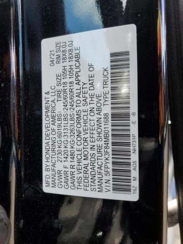 2021 HONDA RIDGELINE - 5FPYK3F84MB011688