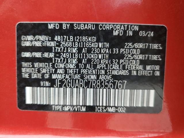 2024 SUBARU CROSSTREK - JF2GUABC7R8356767