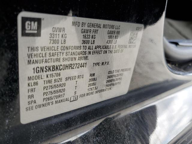 2017 CHEVROLET TAHOE K150 - 1GNSKBKC0HR272441