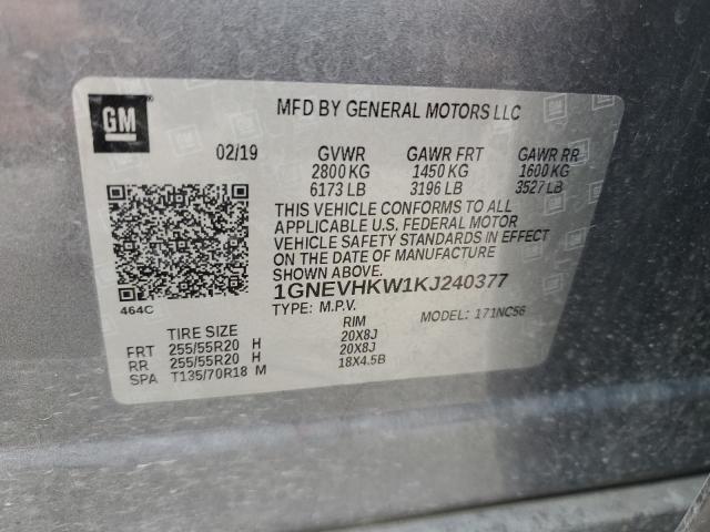 2019 CHEVROLET 136 1GNEVHKW1KJ240377