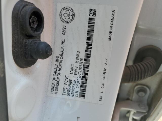 2020 HONDA CIVIC EX - 2HGFC2F70LH013916