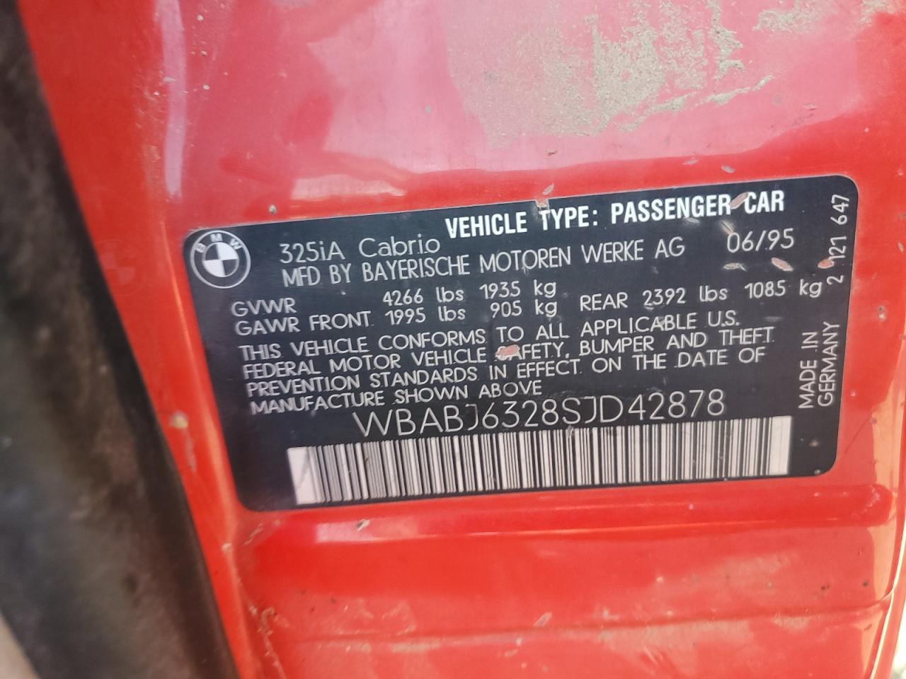 Lot #3302987599 1995 BMW 325 IC AUT