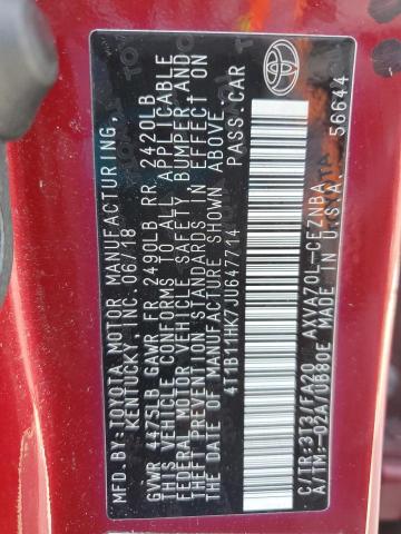 2018 TOYOTA CAMRY L 4T1B11HK7JU647714