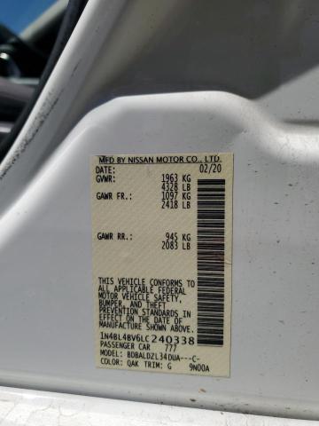 2020 NISSAN ALTIMA S 1N4BL4BV6LC240338