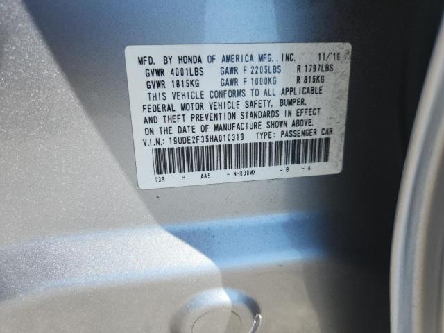2017 ACURA ILX BASE W 19UDE2F35HA010319
