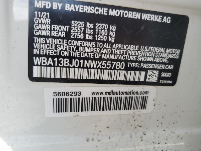2022 BMW 530 XI WBA13BJ01NWX55780