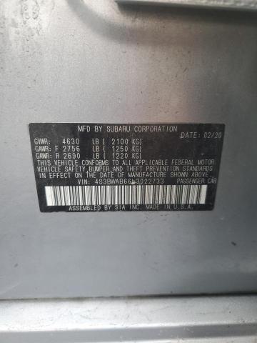 2020 SUBARU LEGACY 4S3BWAB66L3022733