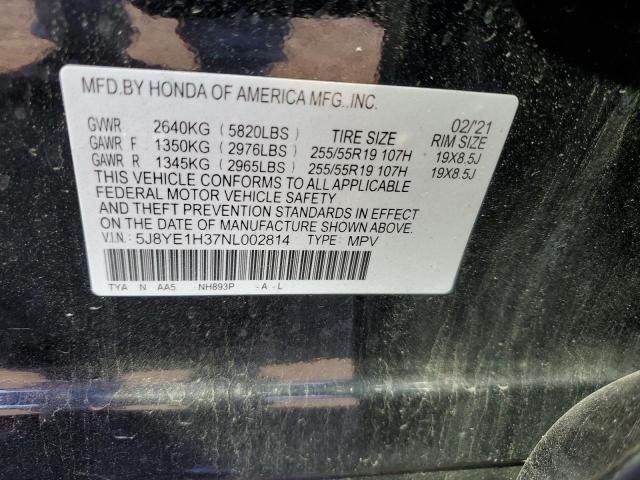 2022 ACURA MDX 5J8YE1H37NL002814