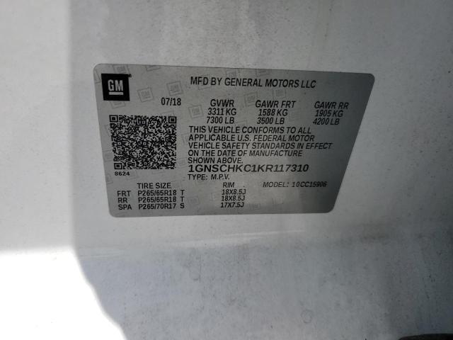 2019 CHEVROLET SUBURBAN C 1GNSCHKC1KR117310