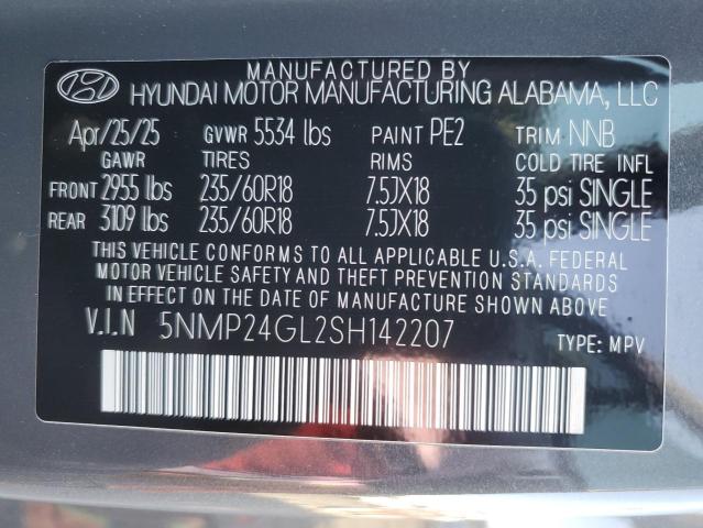 2025 HYUNDAI SANTA FE 5NMP24GL2SH142207