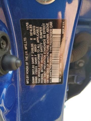 2017 HONDA CIVIC EXL SHHFK7H74HU408186