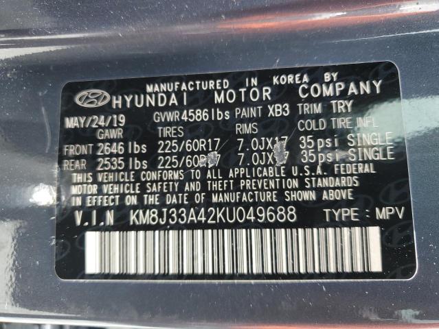 2019 HYUNDAI TUCSON LIM - KM8J33A42KU049688