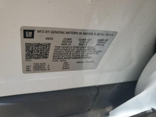 2021 CHEVROLET EQUINOX LS 3GNAXHEV6MS104002