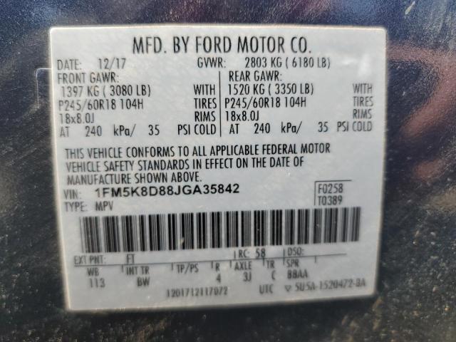 2018 FORD EXPLORER X 1FM5K8D88JGA35842
