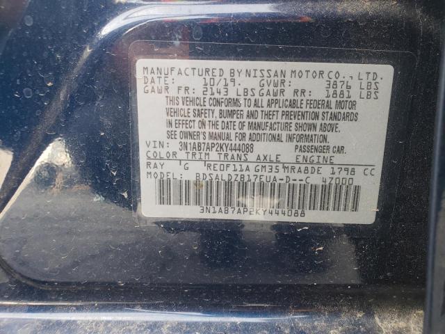 2019 NISSAN SENTRA S - 3N1AB7AP2KY444088