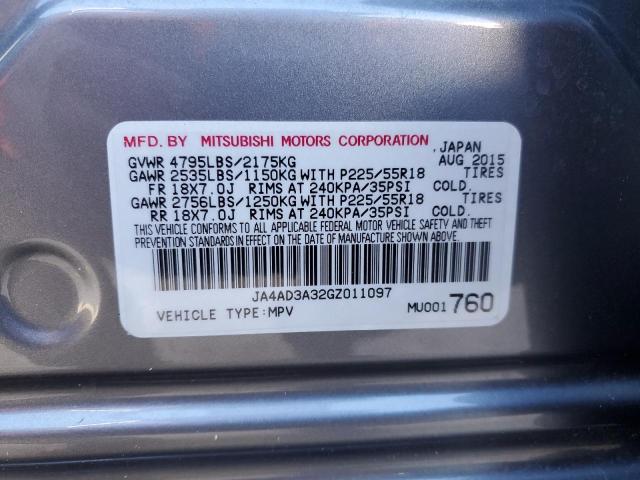 2016 MITSUBISHI OUTLANDER JA4AD3A32GZ011097
