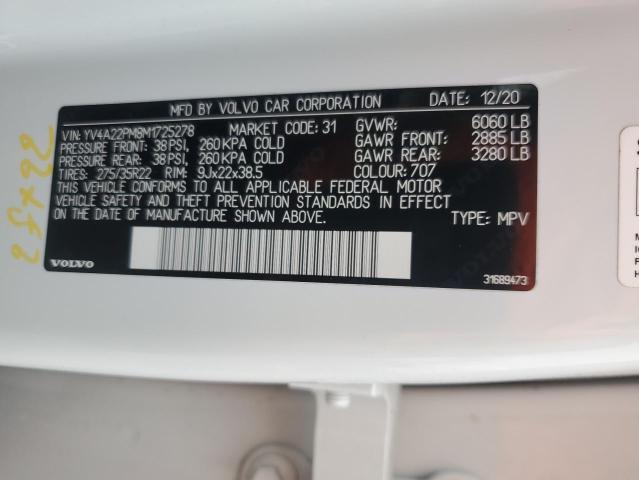 2021 VOLVO XC90 T6 R- YV4A22PM8M1725278