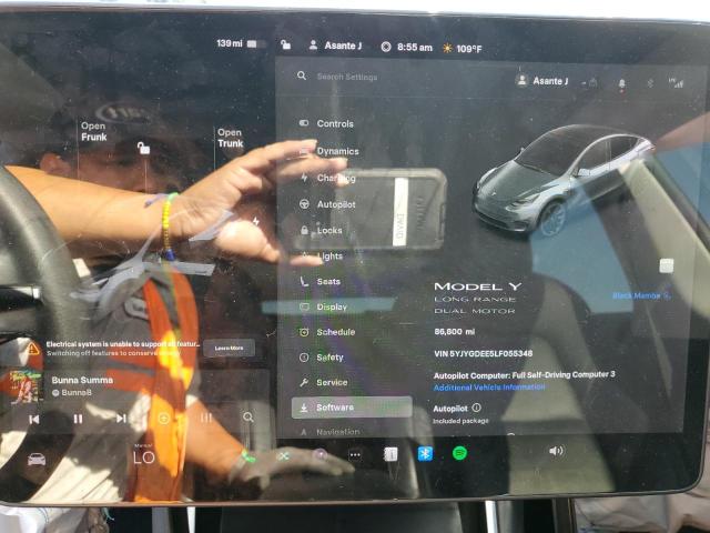 2020 TESLA MODEL Y 5YJYGDEE5LF055348