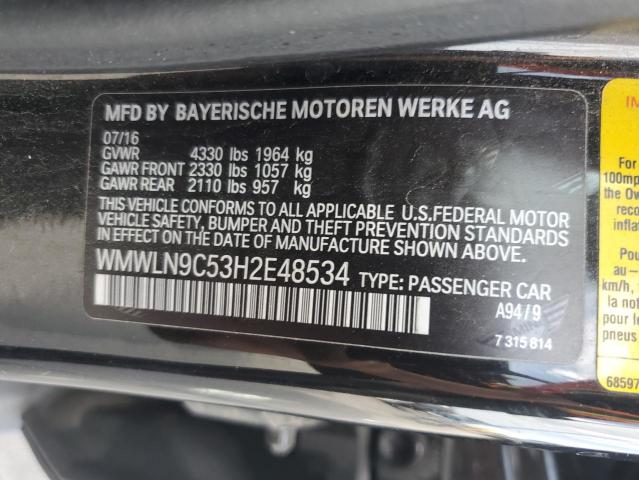 2017 MINI COOPER S C - WMWLN9C53H2E48534