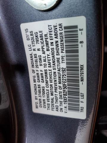 2015 HONDA CIVIC LX 19XFB2F50FE275192