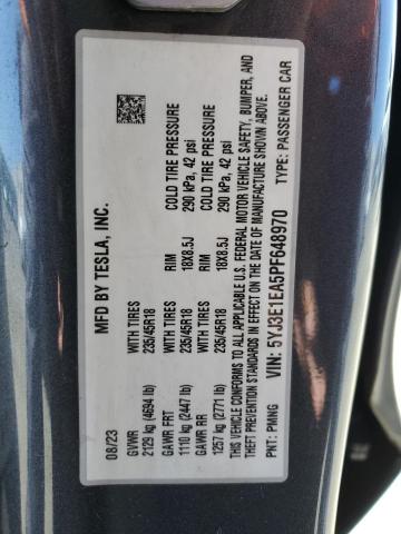 2023 TESLA MODEL 3 5YJ3E1EA5PF648970