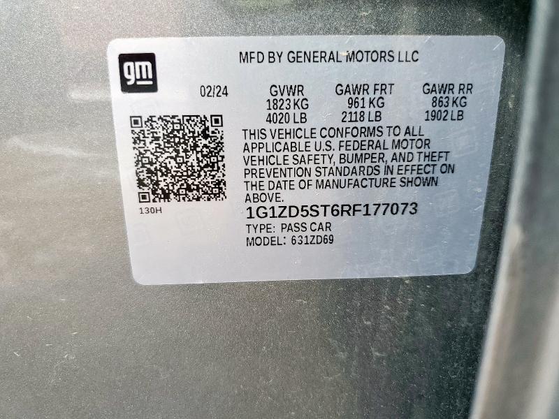 2024 CHEVROLET MALIBU LT 1G1ZD5ST6RF177073