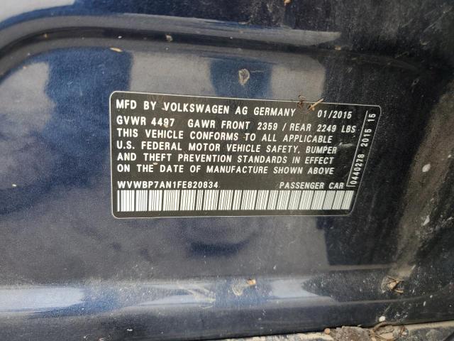2015 VOLKSWAGEN CC SPORT WVWBP7AN1FE820834