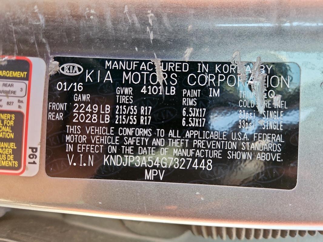 2016 KIA SOUL + KNDJP3A54G7327448