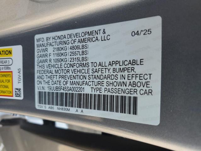 2025 ACURA TLX TECHNO 19UUB5F45SA002201
